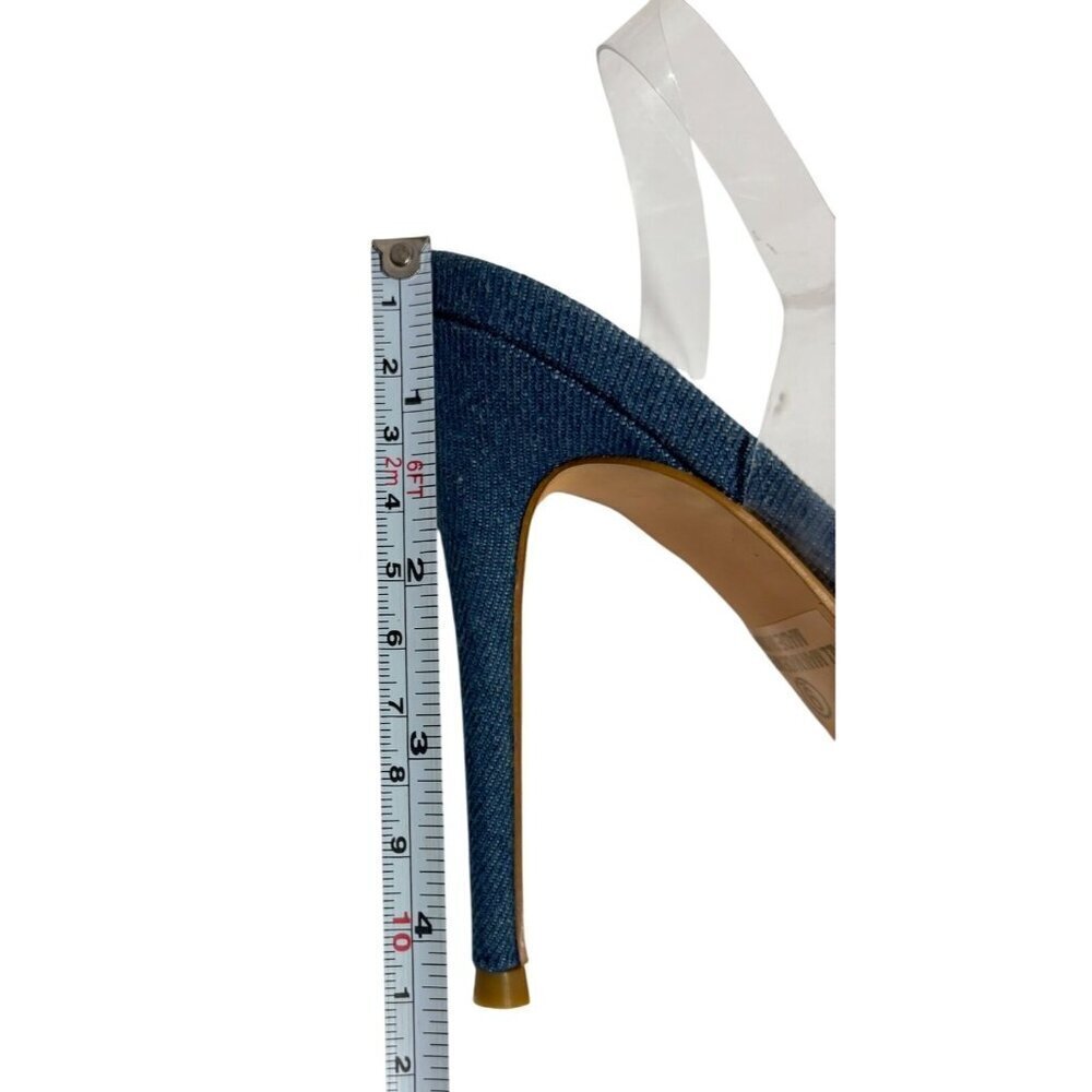 OLIVIA FERGUSON / Valentina / Blue / Open-Toe Heeled / Sandals With Rhinestone - Picture 5 of 10